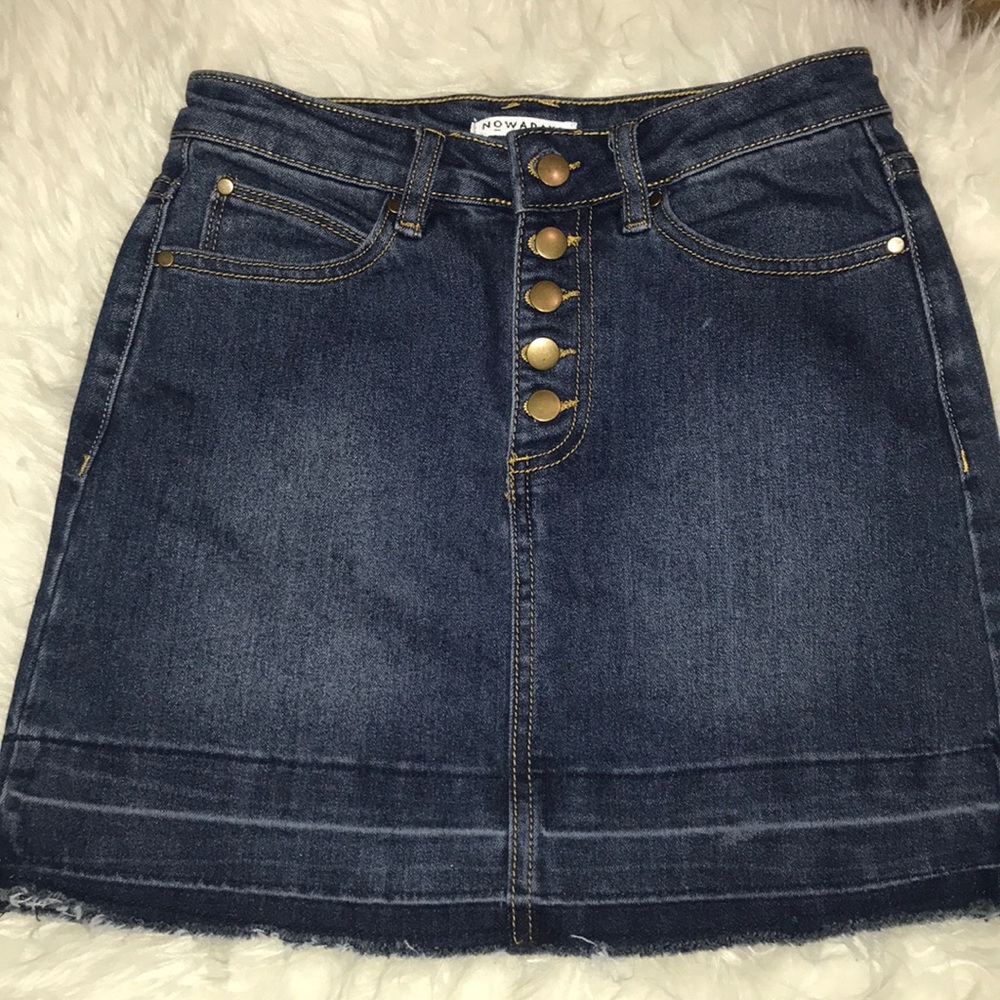 Denim Skirt, Button Closure, Girls Size 10